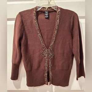 W brand Womens 3/4 Length Knit Cardigan Size M